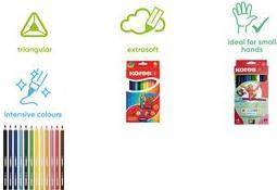 Kores Dreikant-Buntstifte ''Kolores JUMBO'', 24er Karton-Etui + GRATIS Spitzer, inkl