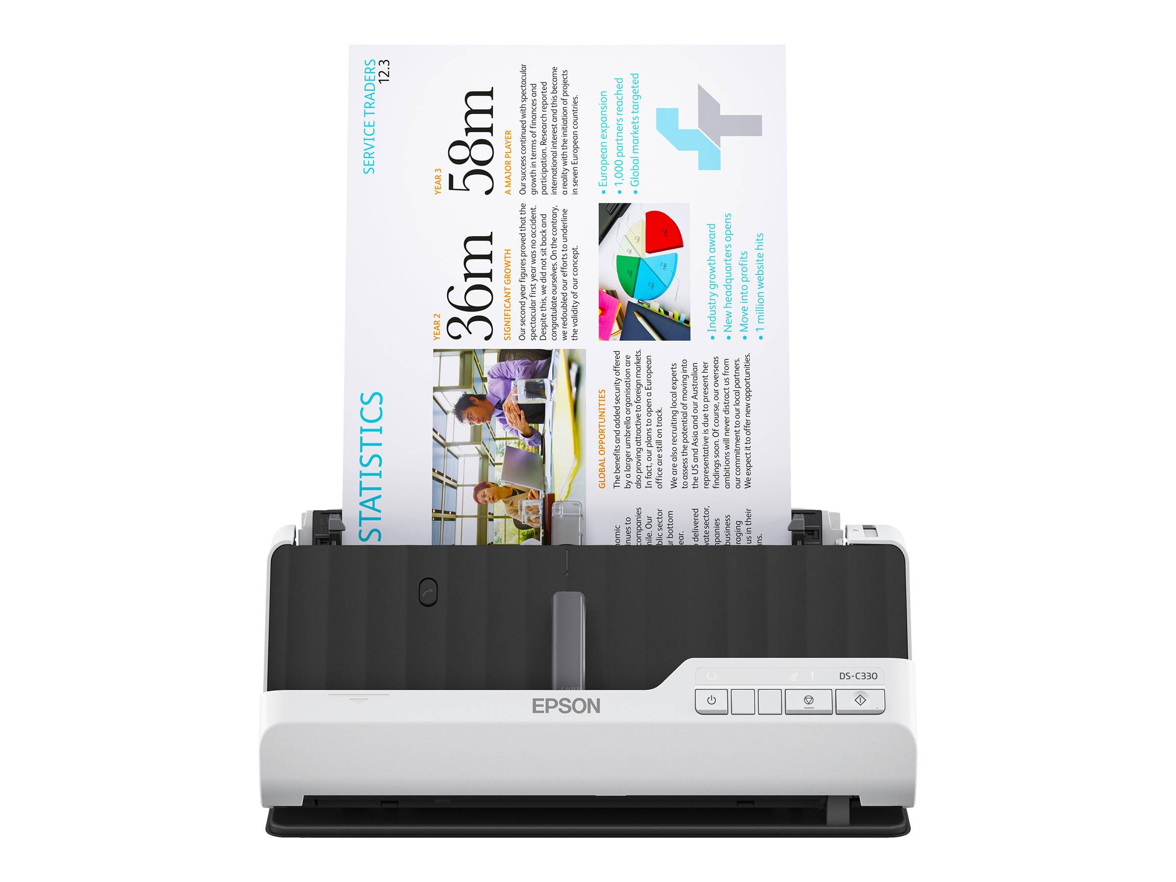 Epson DS-C330 - Einzelblatt-Scanner - Duplex - A4/Legal - 600 dpi x 600 dpi - automatischer Dokumenteneinzug (20 Seiten)