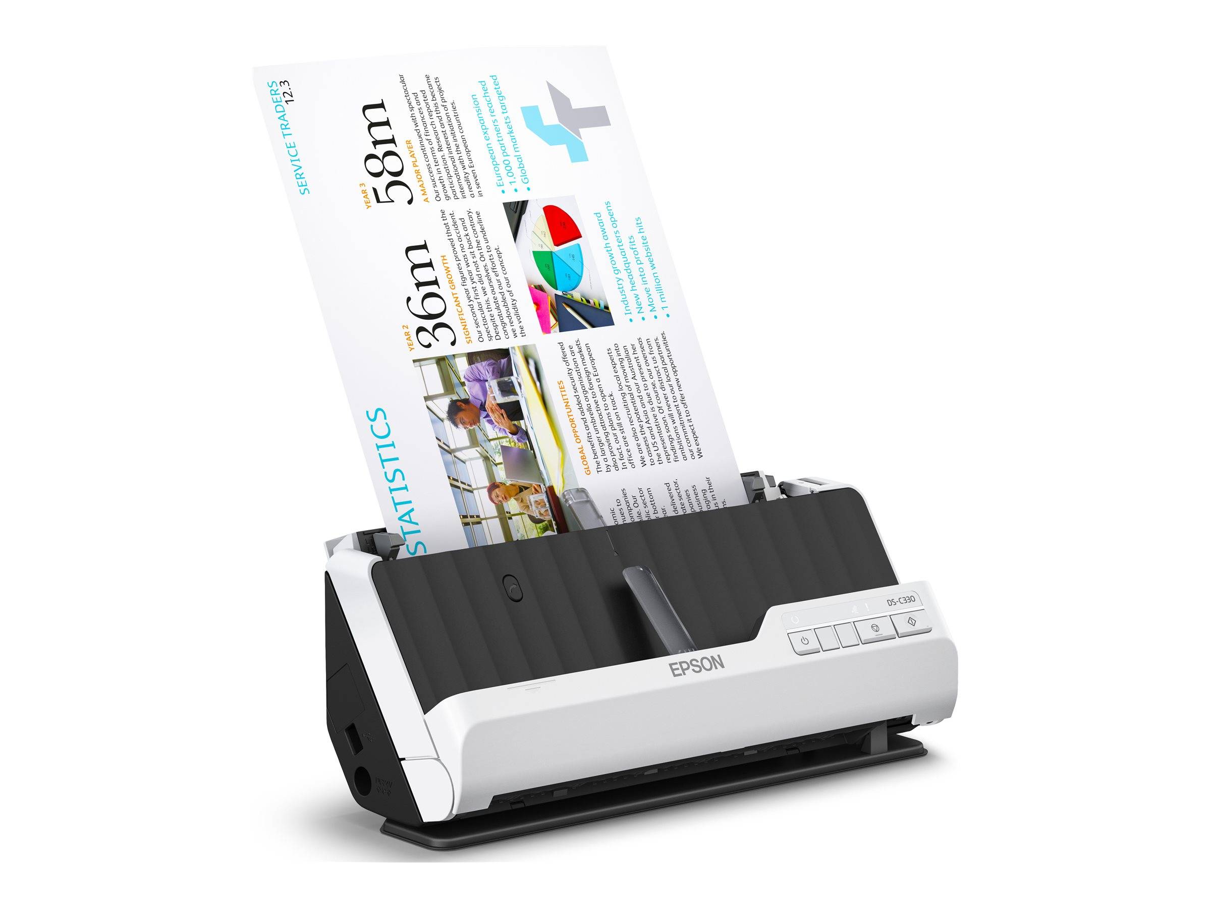 Epson DS-C330 - Einzelblatt-Scanner - Duplex - A4/Legal - 600 dpi x 600 dpi - automatischer Dokumenteneinzug (20 Seiten)