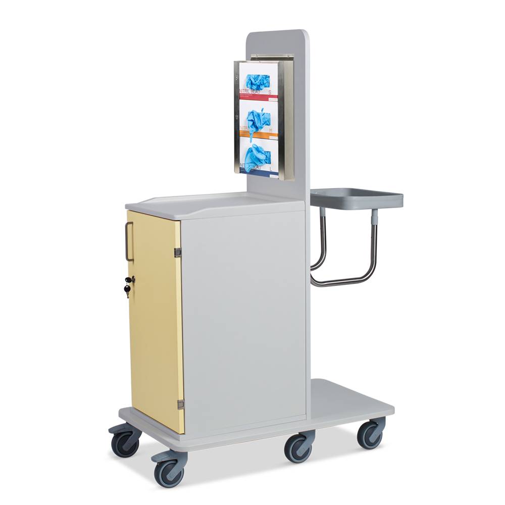 ETERNASOLID MULTICART Hygienewagen T12 mit festem Abfallsammler und 3-fach Handschuhboxhalterung, beige