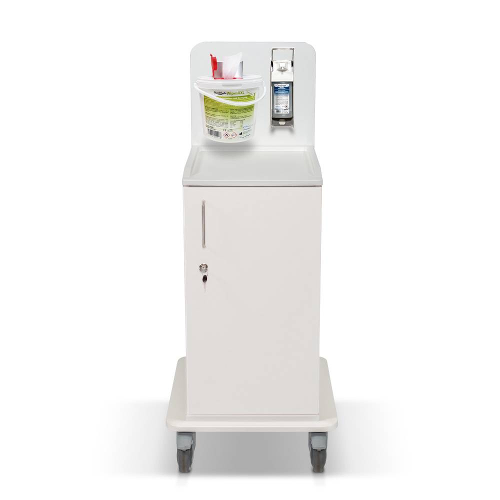 ETERNASOLID MULTICART koppelbarer Desinfektionswagen T11 mit Spenderhalterung und Desi-Spender, weiß