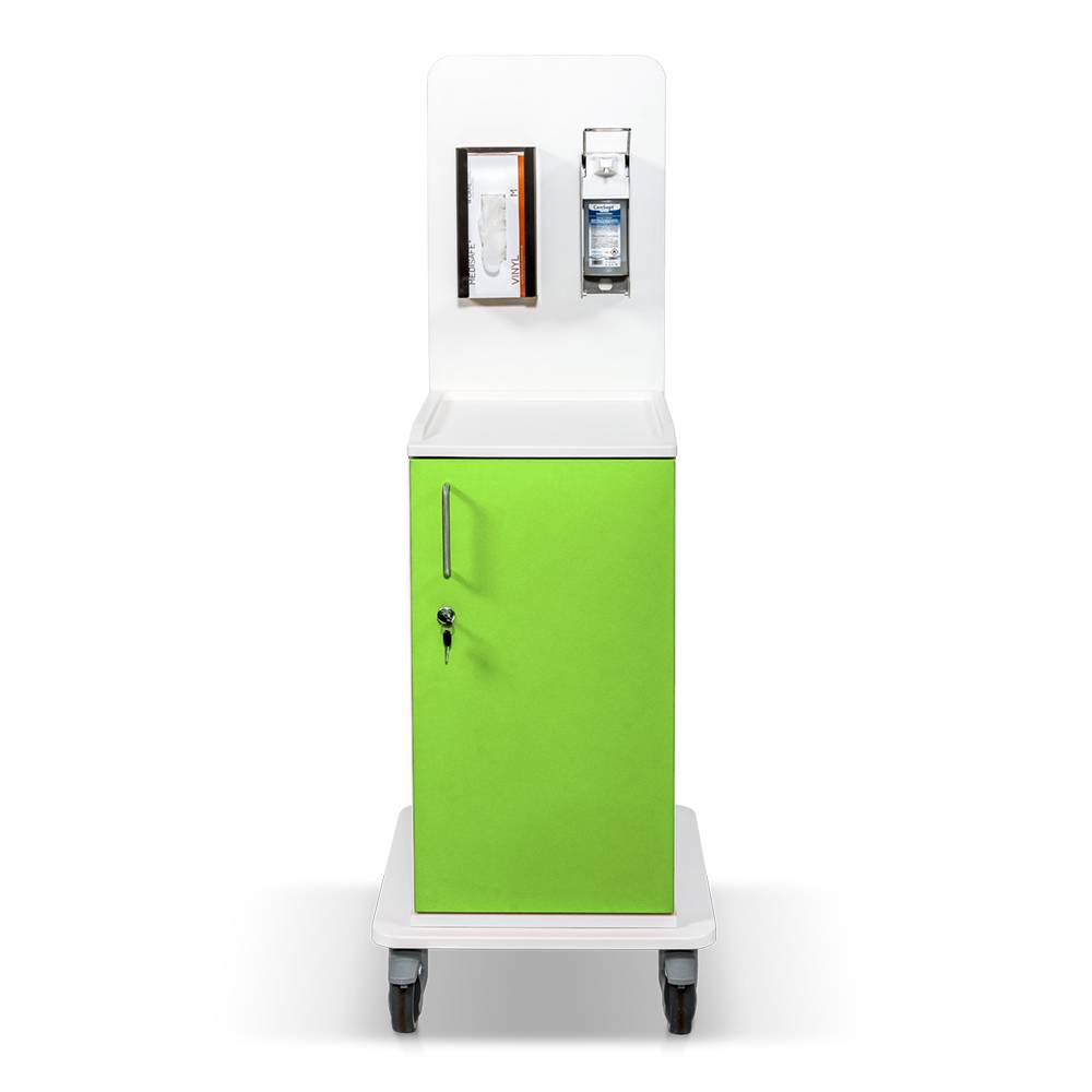 ETERNASOLID MULTICART koppelbarer Infektionswagen T13 mit Handschuhbox-Halterung und Desi-Spender, grün