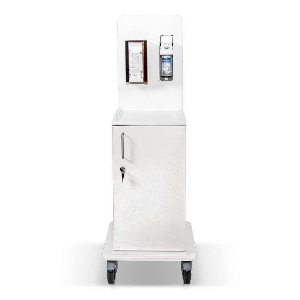 ETERNASOLID MULTICART koppelbarer Infektionswagen T13 mit Handschuhbox-Halterung und Desi-Spender, weiß