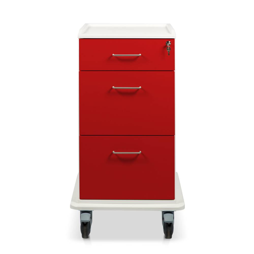 ETERNASOLID MULTICART Dokumentenwagen T17 mit 2 Doku-Auszügen und Schublade, rot