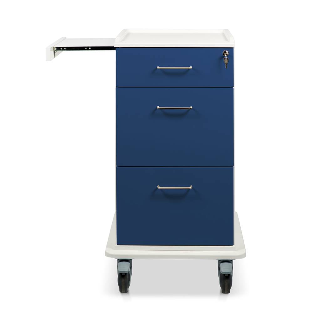 ETERNASOLID MULTICART Dokumentenwagen T16 mit Laptopauszug, 2 Doku-Auszügen und Schublade, blau