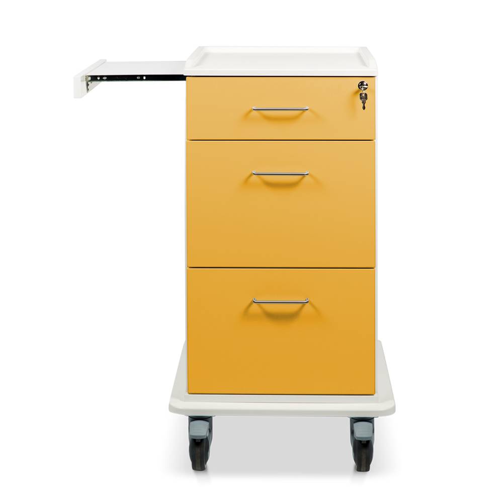 ETERNASOLID MULTICART Dokumentenwagen T16 mit Laptopauszug, 2 Doku-Auszügen und Schublade, gelb