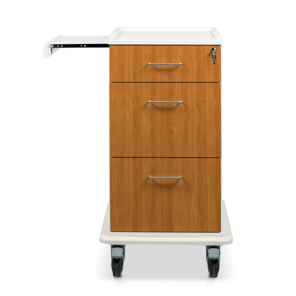 ETERNASOLID MULTICART Dokumentenwagen T16 mit Laptopauszug, 2 Doku-Auszügen und Schublade, Kirsche