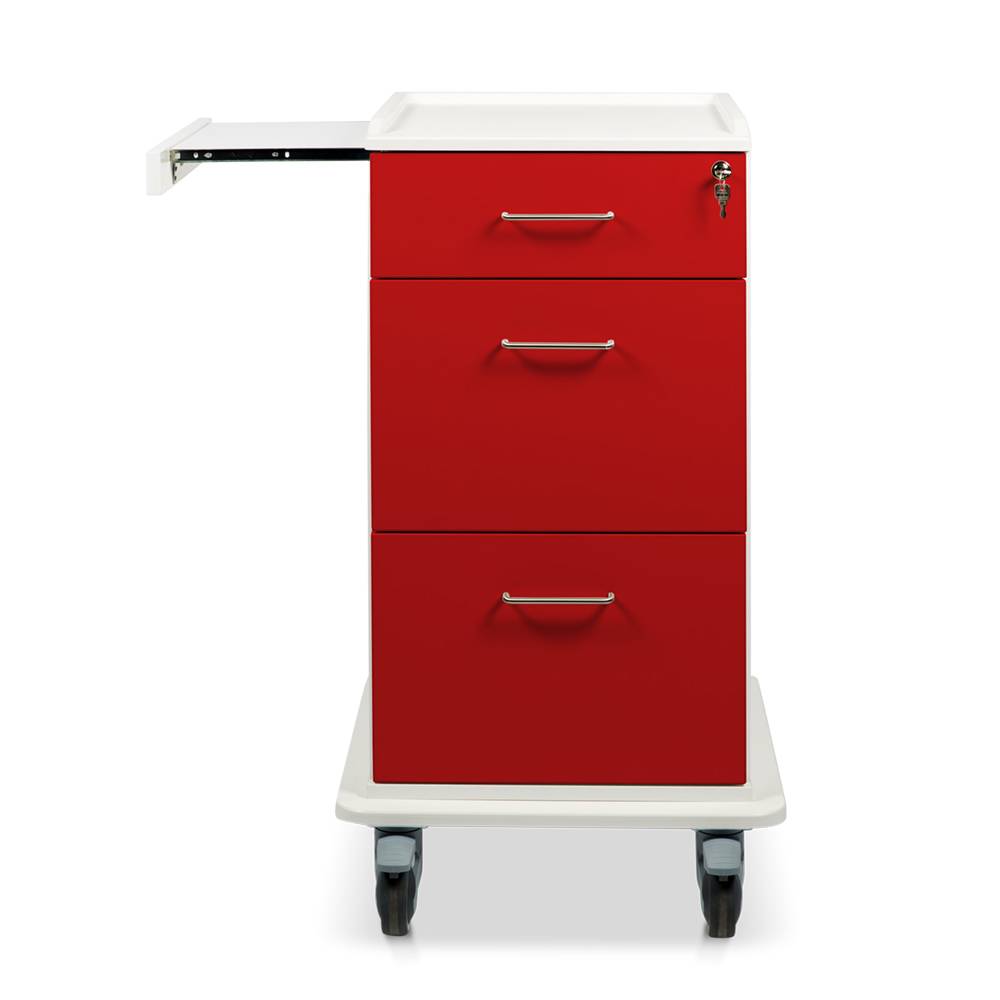 ETERNASOLID MULTICART Dokumentenwagen T16 mit Laptopauszug, 2 Doku-Auszügen und Schublade, rot