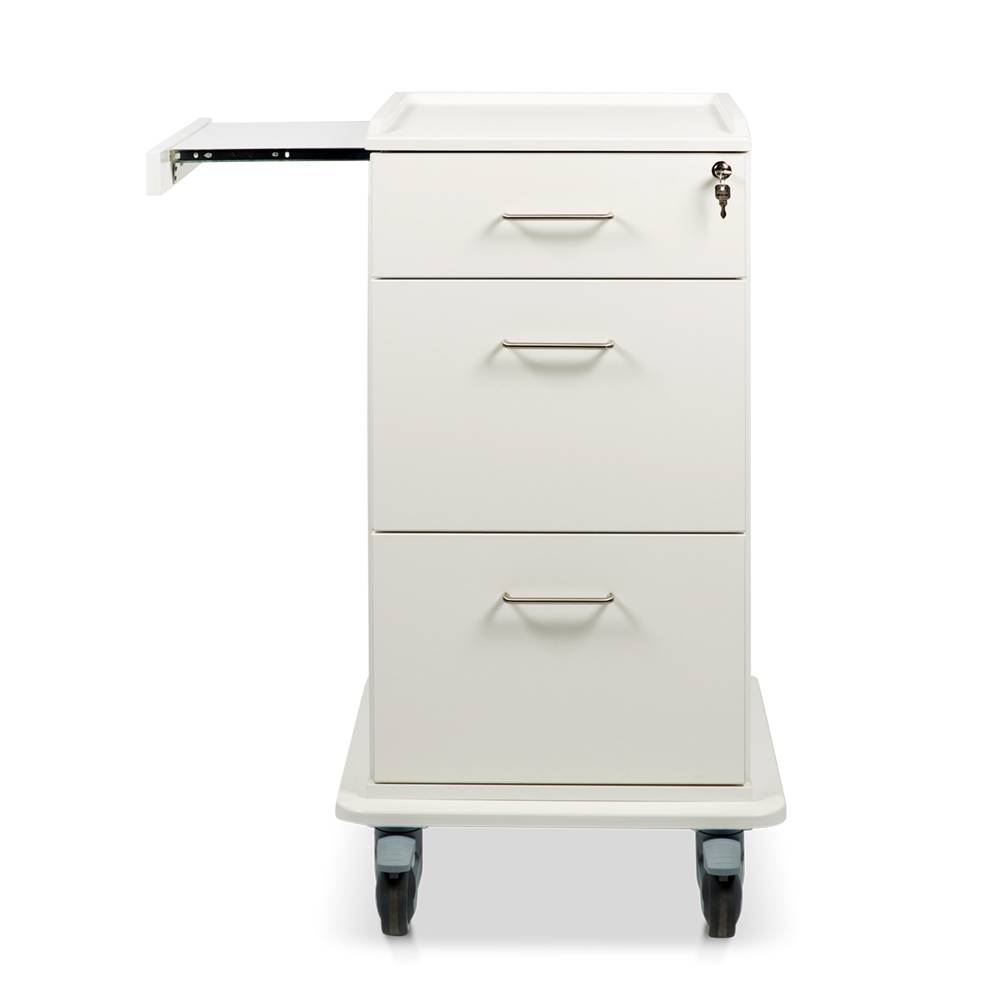 ETERNASOLID MULTICART Dokumentenwagen T16 mit Laptopauszug, 2 Doku-Auszügen und Schublade, weiß