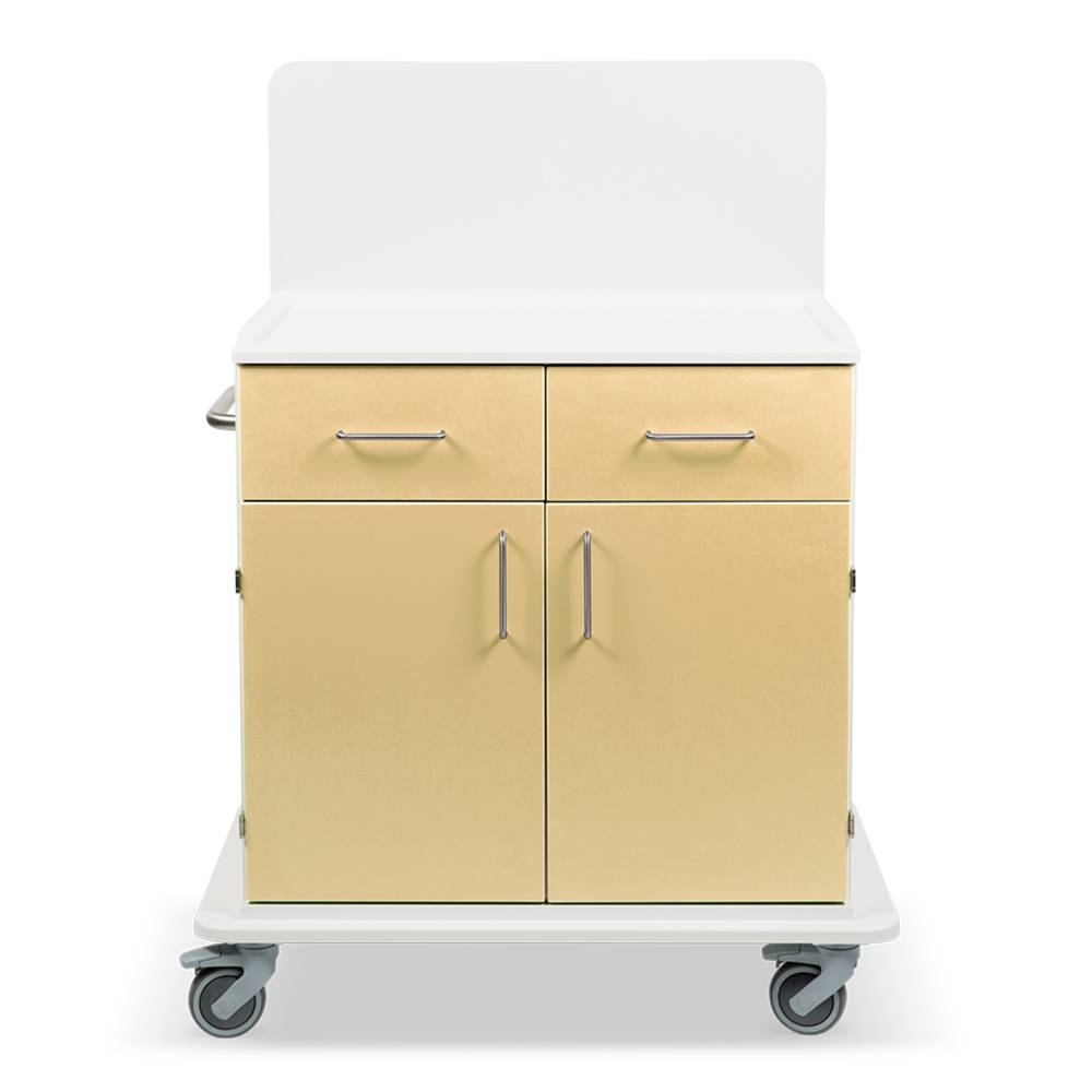 ETERNASOLID MULTICART Multifunktionswagen T21 mit Rückwand, 2 Drehtüren, 2 Schubladen und Schiebegriff, beige