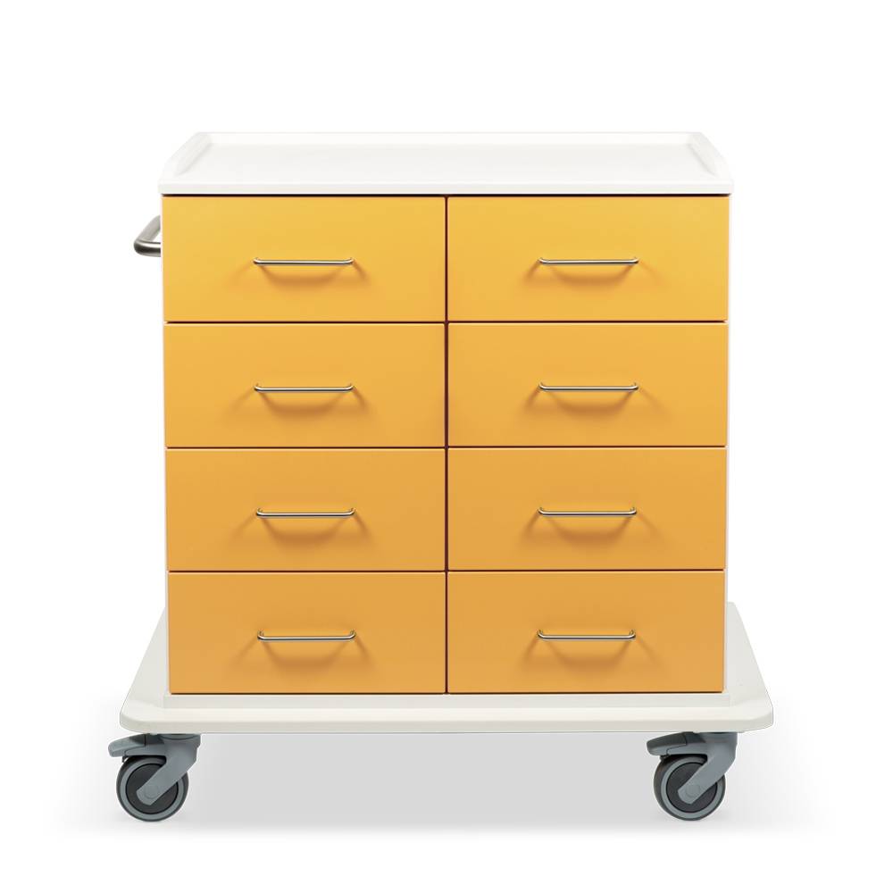 ETERNASOLID MULTICART Multifunktionswagen T23 mit 8 Schubladen und Schiebegriff, gelb