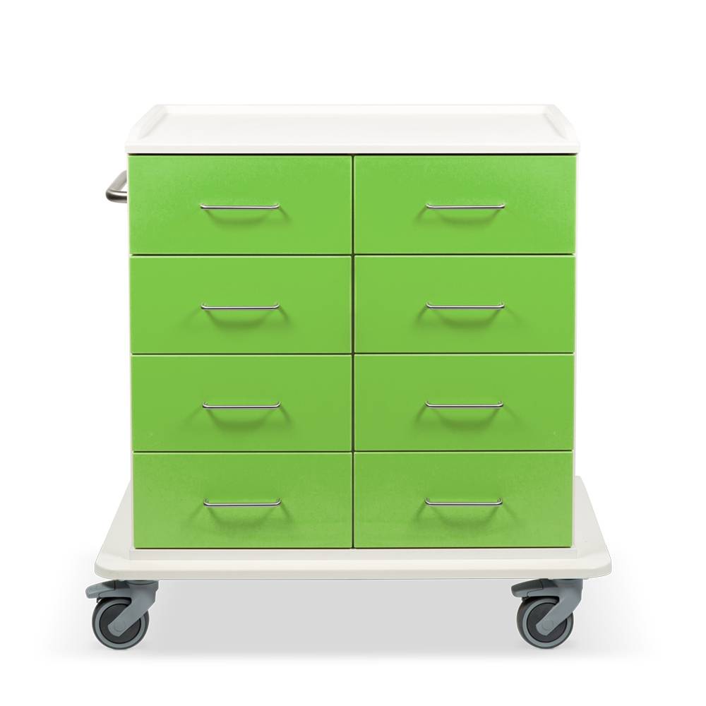 ETERNASOLID MULTICART Multifunktionswagen T23 mit 8 Schubladen und Schiebegriff, grün