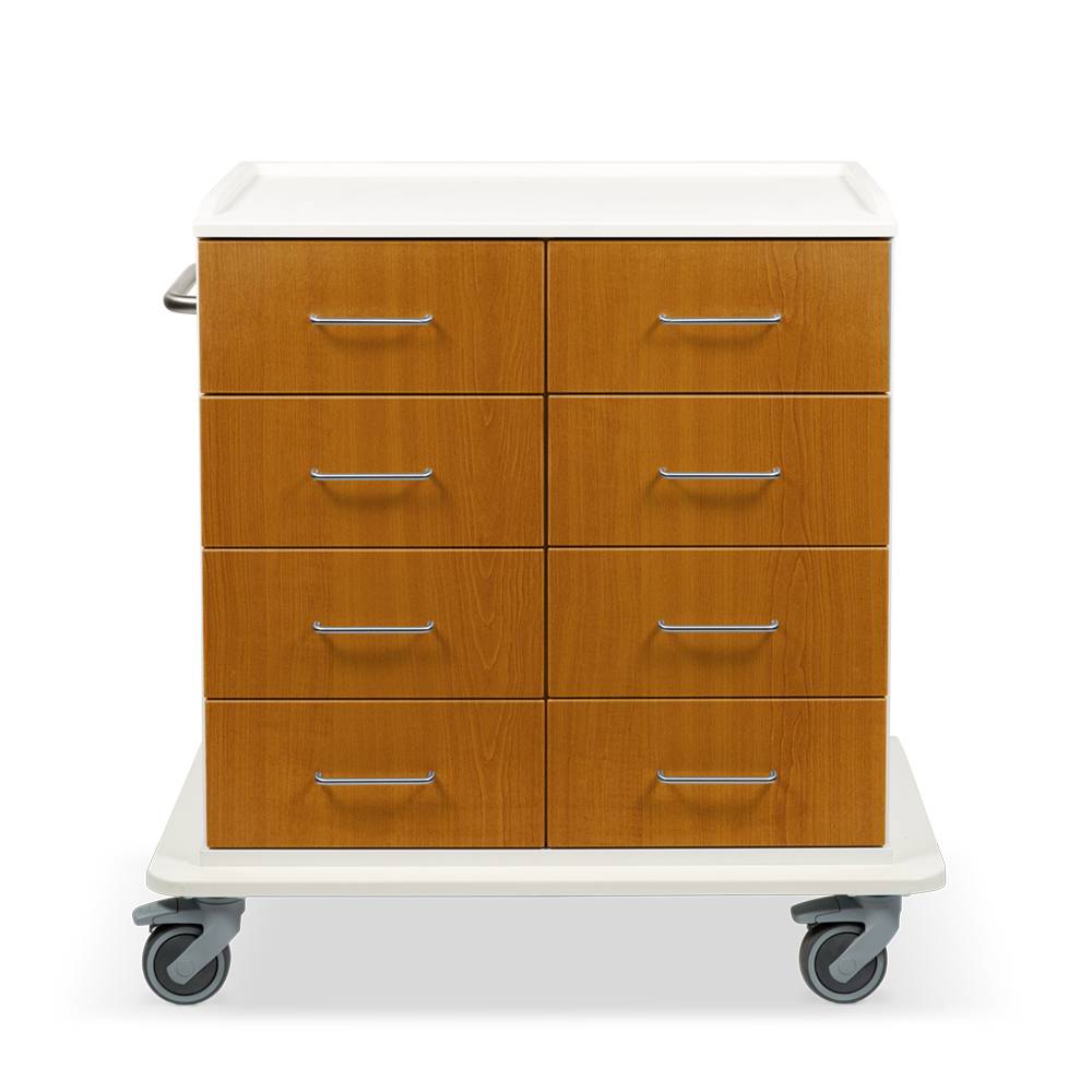 ETERNASOLID MULTICART Multifunktionswagen T23 mit 8 Schubladen und Schiebegriff, Kirsche