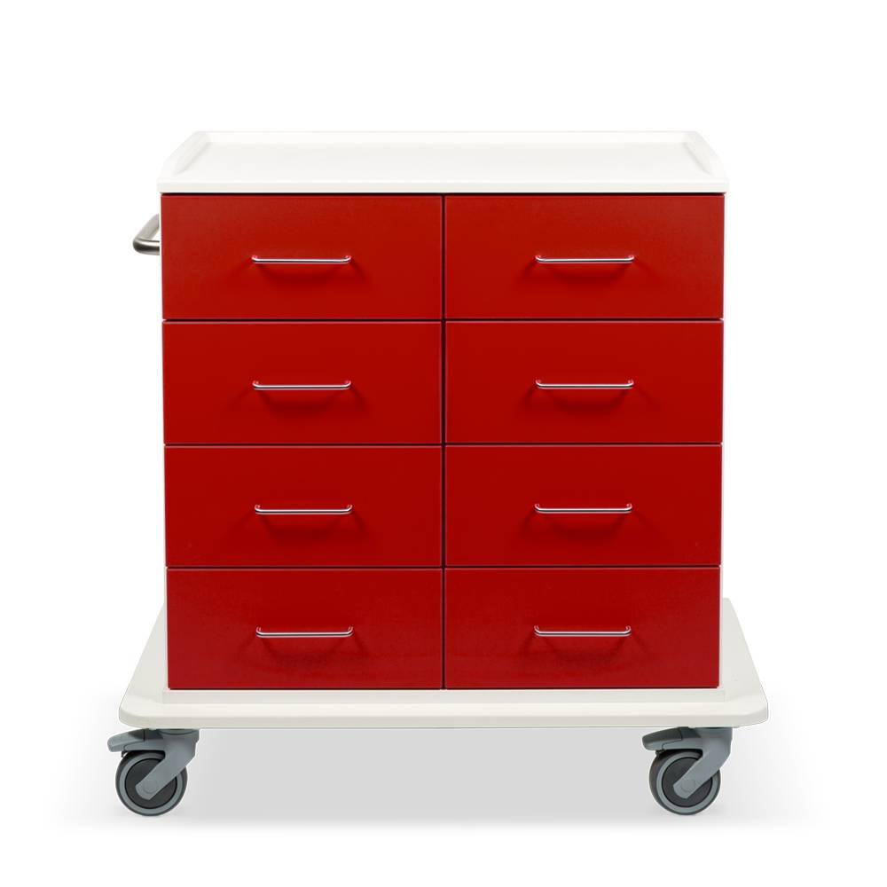 ETERNASOLID MULTICART Multifunktionswagen T23 mit 8 Schubladen und Schiebegriff, rot