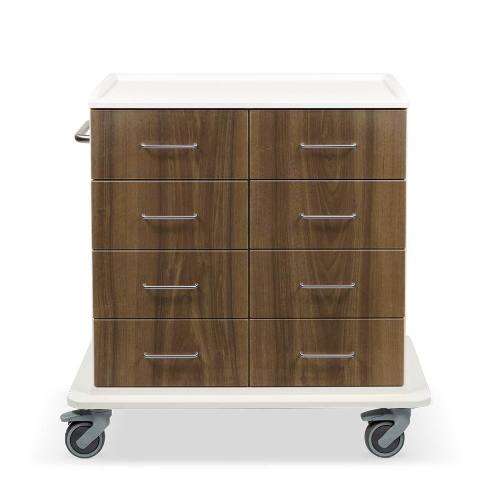 ETERNASOLID MULTICART Multifunktionswagen T23 mit 8 Schubladen und Schiebegriff, Walnuss