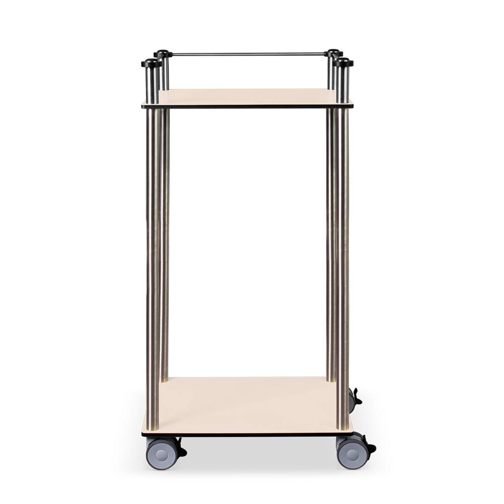 ETERNASOLID MULTICART Etagenwagen W12 mit 2 Böden und Reling 3-seitig, Ahorn hell, 50 x 35 x 102 cm (BxTxH)