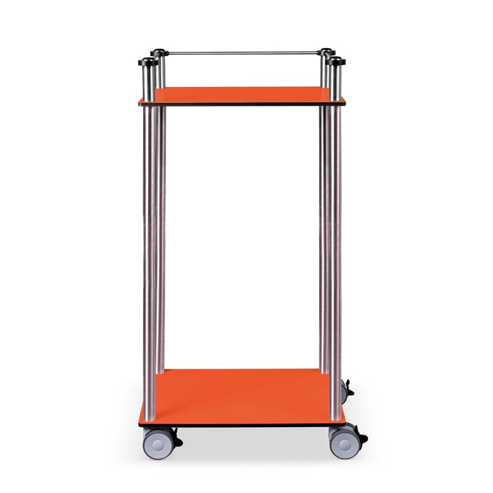 ETERNASOLID MULTICART Etagenwagen W12 mit 2 Böden und Reling 3-seitig, orange, 50 x 35 x 102 cm (BxTxH)
