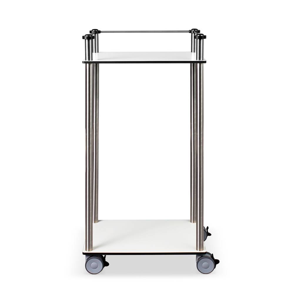 ETERNASOLID MULTICART Etagenwagen W12 mit 2 Böden und Reling 3-seitig, weiß, 50 x 35 x 102 cm (BxTxH)