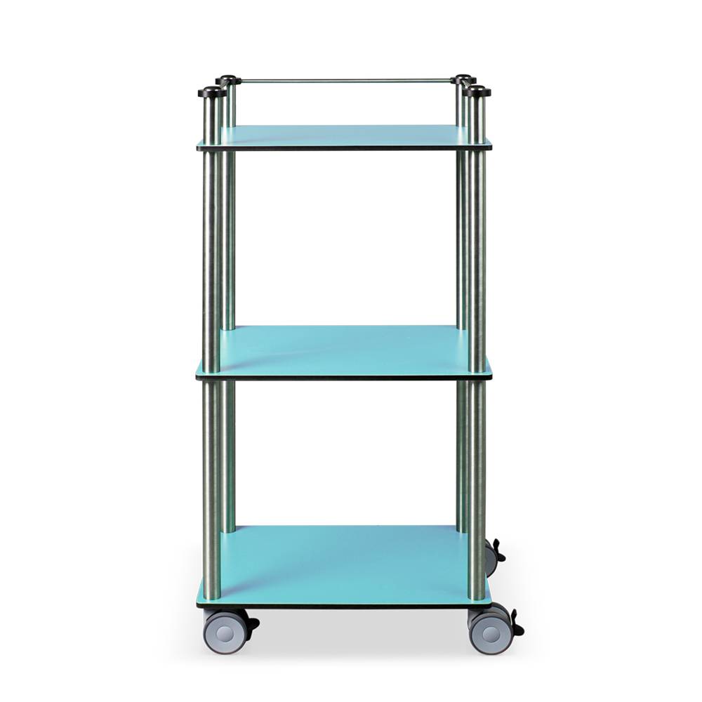 ETERNASOLID MULTICART Etagenwagen W13 mit 3 Böden und Reling 3-seitig, blau, 50 x 35 x 102 cm (BxTxH)