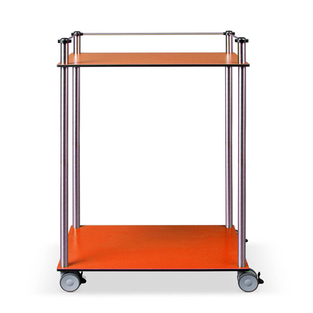 ETERNASOLID MULTICART Etagenwagen W22 mit 2 Böden und Reling 3-seitig, orange, 70 x 45 x 102 cm (BxTxH)