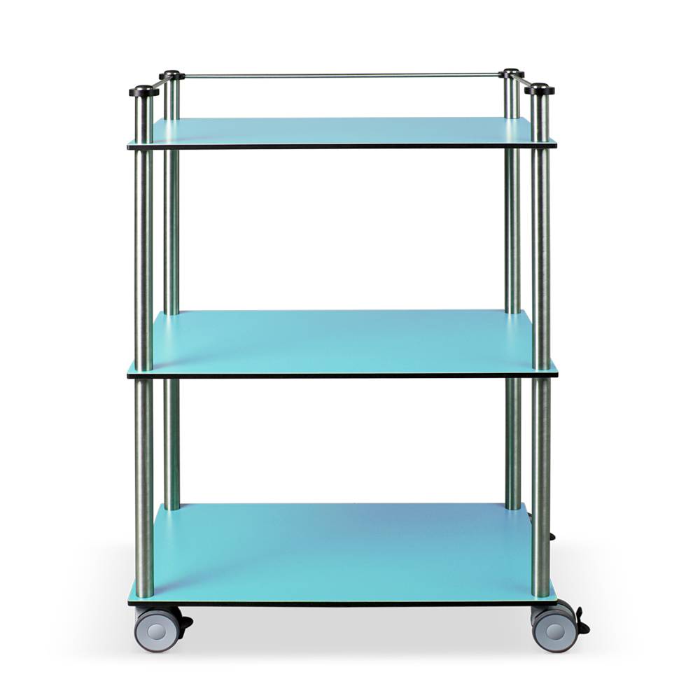 ETERNASOLID MULTICART Etagenwagen W23 mit 3 Böden und Reling 3-seitig, blau, 70 x 45 x 102 cm (BxTxH)