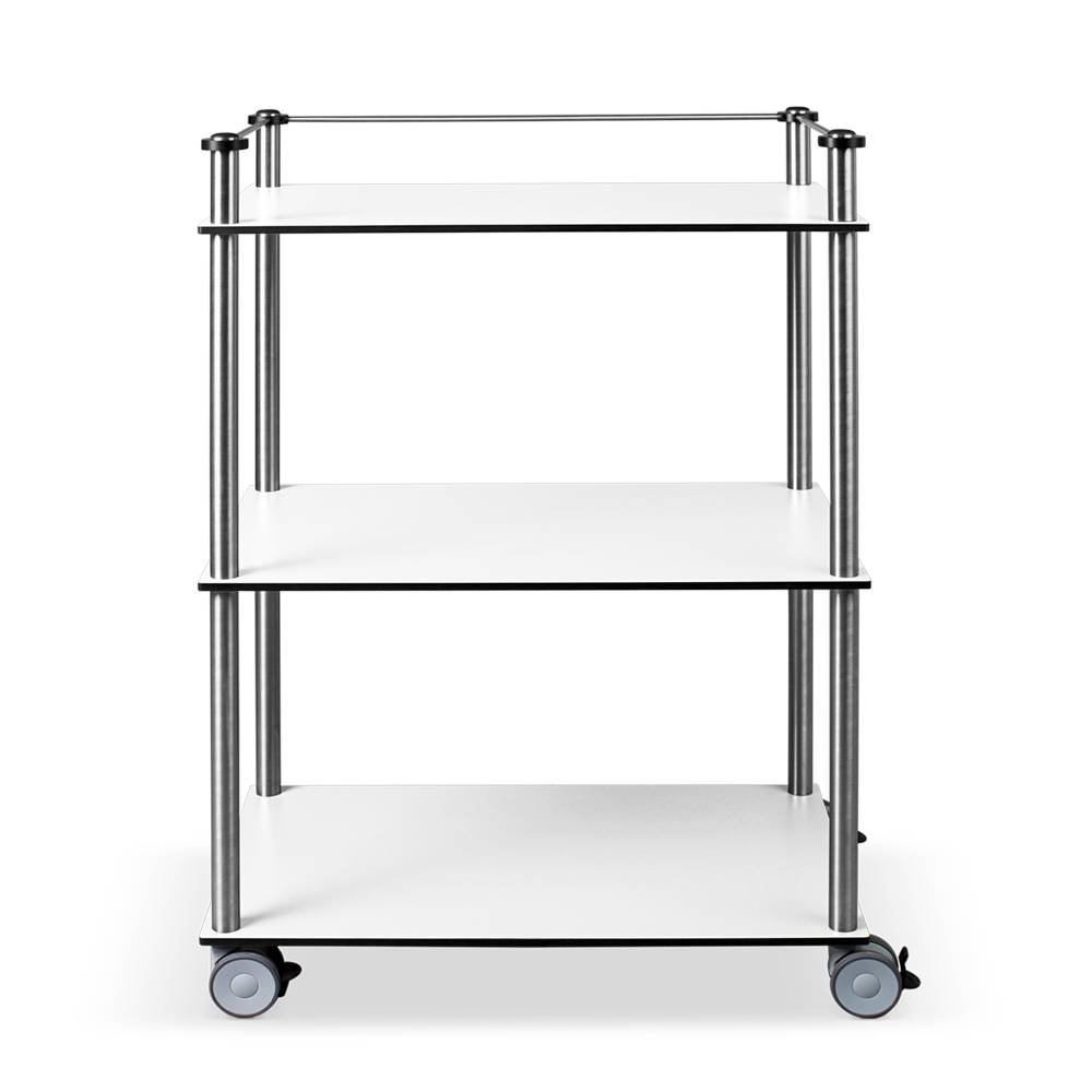 ETERNASOLID MULTICART Etagenwagen W23 mit 3 Böden und Reling 3-seitig, weiß, 70 x 45 x 102 cm (BxTxH)