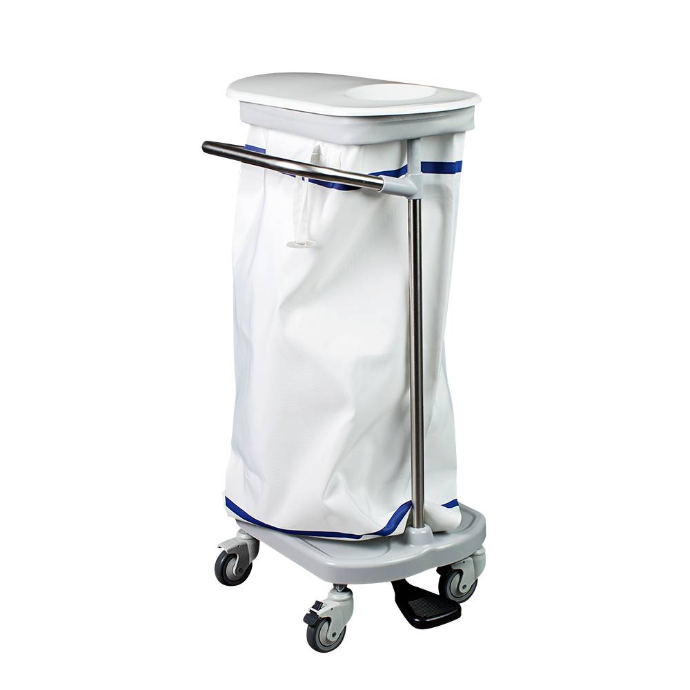 ETERNASOLID Textil-Wickelsack / Wäschesammler mit Knebelverschluss, 12 kg, 100 x 58 cm, weiß, mit blauen Kennstreifen