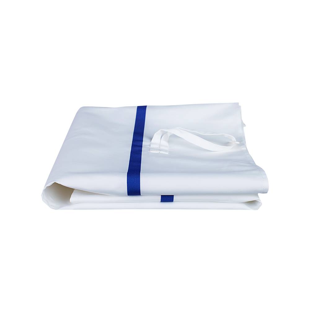ETERNASOLID Textil-Wickelsack / Wäschesammler mit Knebelverschluss, 12 kg, 100 x 58 cm, weiß, mit blauen Kennstreifen