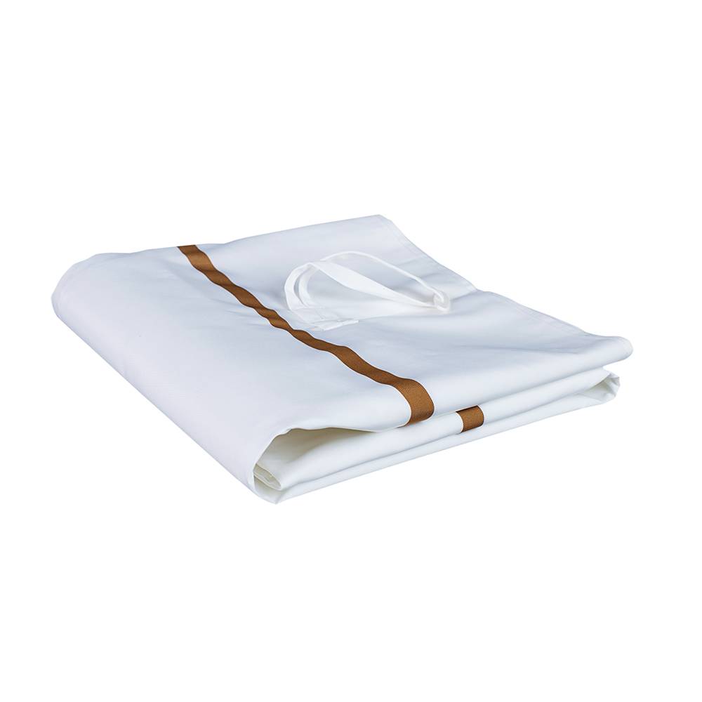 ETERNASOLID Textil-Wickelsack / Wäschesammler mit Knebelverschluss, 12 kg, 100 x 58 cm, weiß, mit braunen Kennstreifen