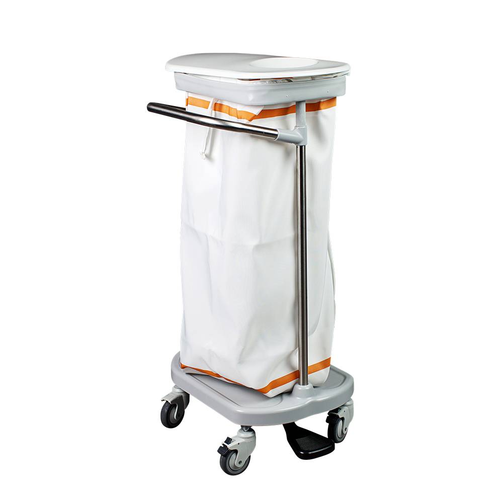 ETERNASOLID Textil-Wickelsack / Wäschesammler mit Knebelverschluss, 12 kg, 100 x 58 cm, weiß, mit gelben Kennstreifen