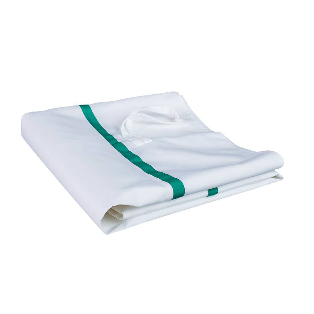 ETERNASOLID Textil-Wickelsack / Wäschesammler mit Knebelverschluss, 12 kg, 100 x 58 cm, weiß, mit grünen Kennstreifen