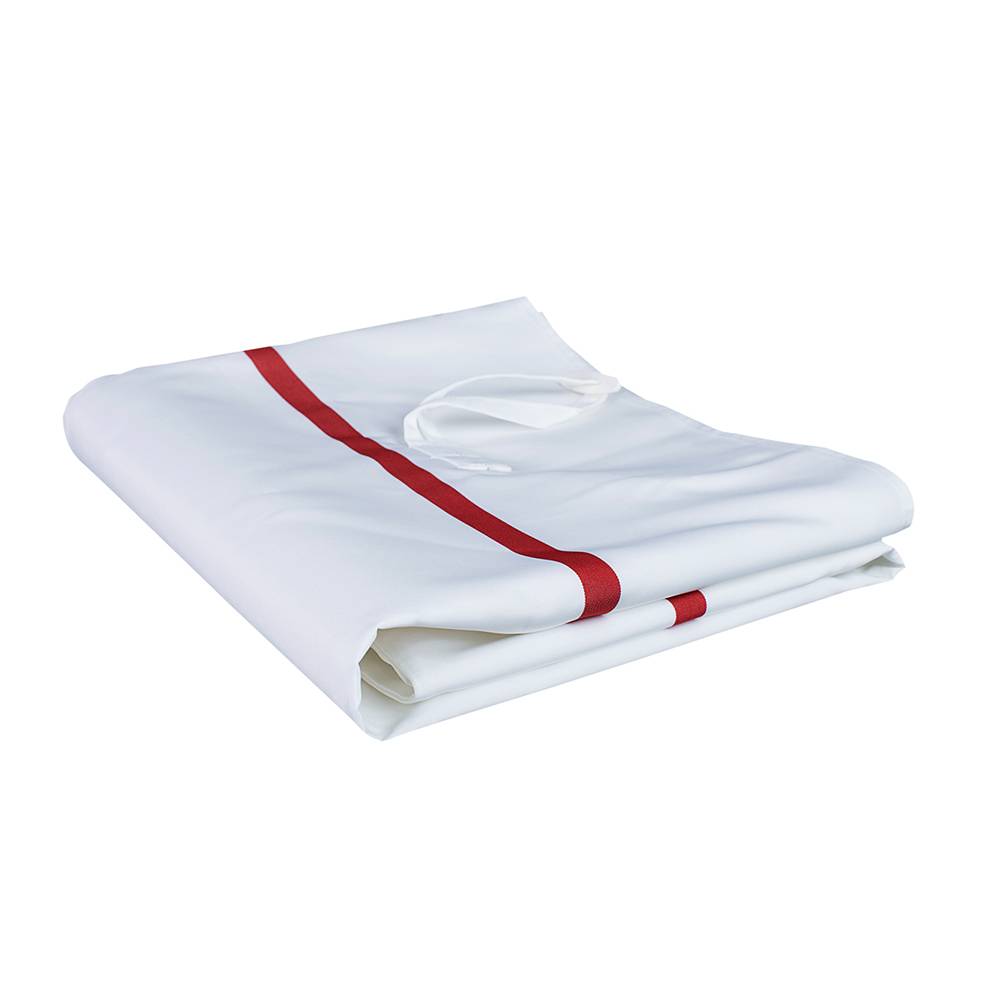 ETERNASOLID Textil-Wickelsack / Wäschesammler mit Knebelverschluss, 12 kg, 100 x 58 cm, weiß, mit roten Kennstreifen