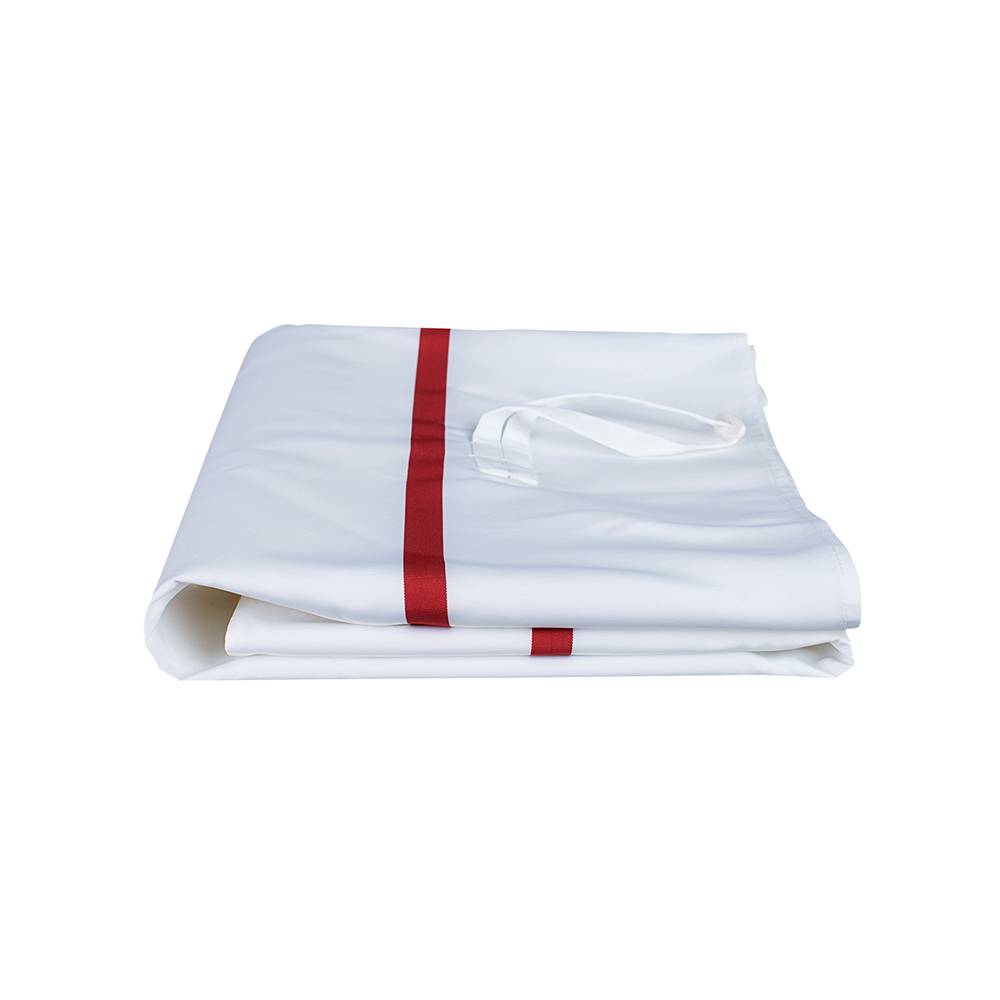 ETERNASOLID Textil-Wickelsack / Wäschesammler mit Knebelverschluss, 12 kg, 100 x 58 cm, weiß, mit roten Kennstreifen