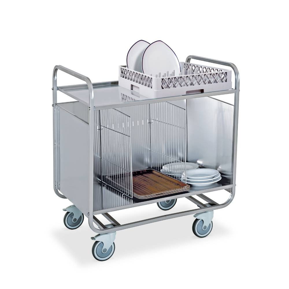 ETERNASOLID Tellertransportwagen Premium, unterteilbar, mit Abstellfläche oben