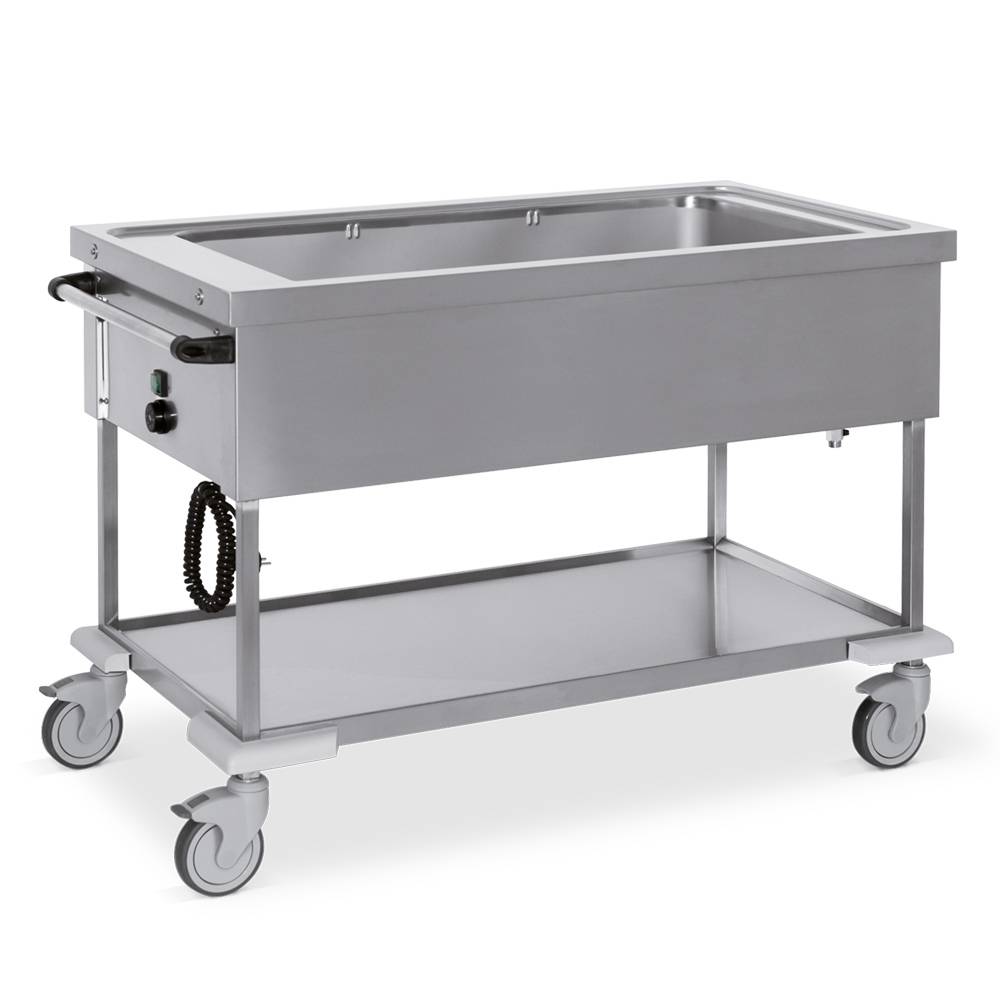 ETERNASOLID Speiseausgabewagen Monsun, 2 x 1/1 GN, beheizt, zentral regelbar, Einsatz trocken