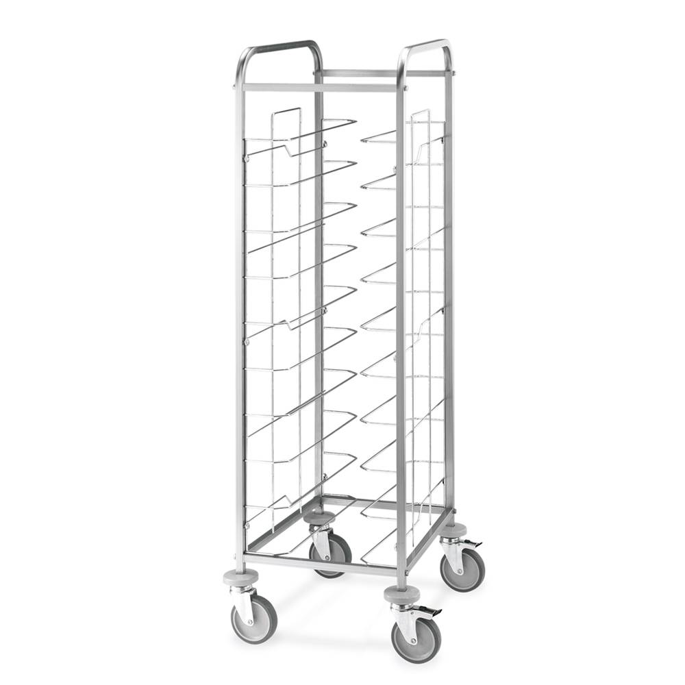 ETERNASOLID Tablettwagen für 10 Tabletts, Universal-Bügel, offen