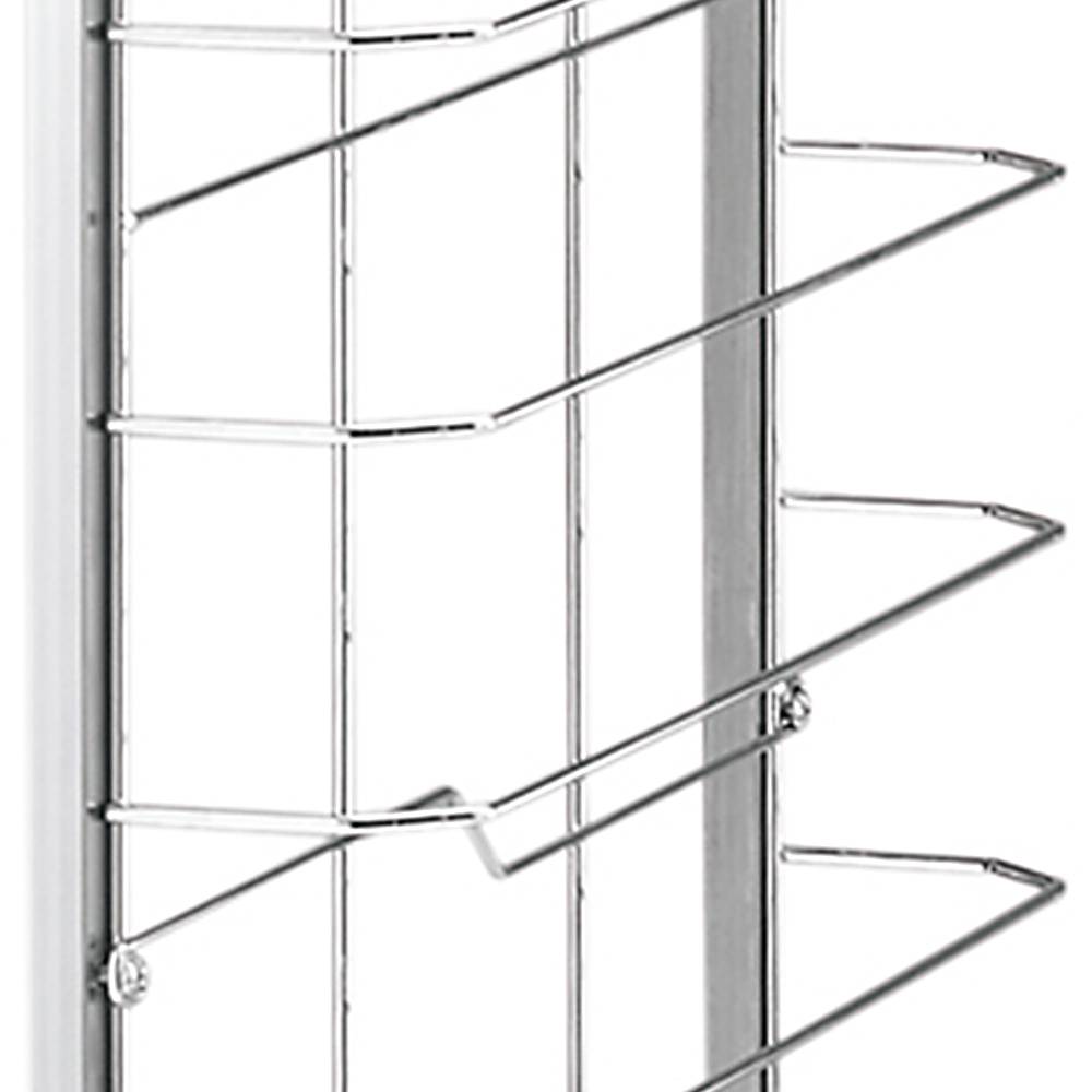 ETERNASOLID Tablettwagen für 10 Tabletts, Universal-Bügel, 2 Seitenwände, Rückwand und Oberplatte, Weiß