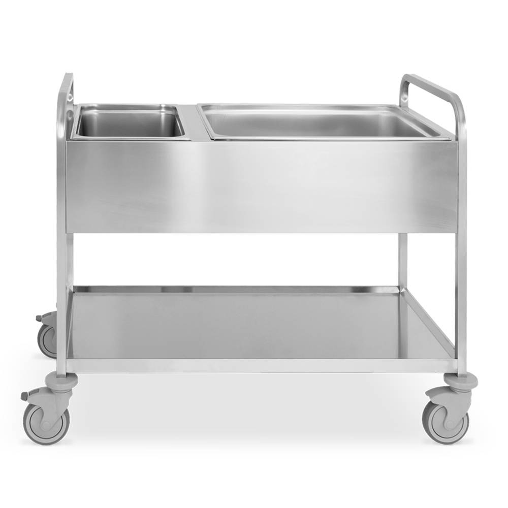 ETERNASOLID Abräumwagen mit Seitenverkleidung, mit verschiebbarem Steg