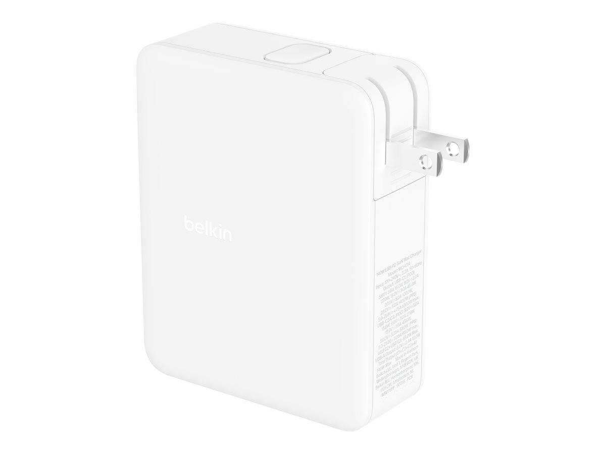 Belkin BoostCharge Pro - Netzteil - GaN-Technologie - 140 Watt - Fast Charge, Power Delivery 3.1 - 4 Ausgabeanschlussste