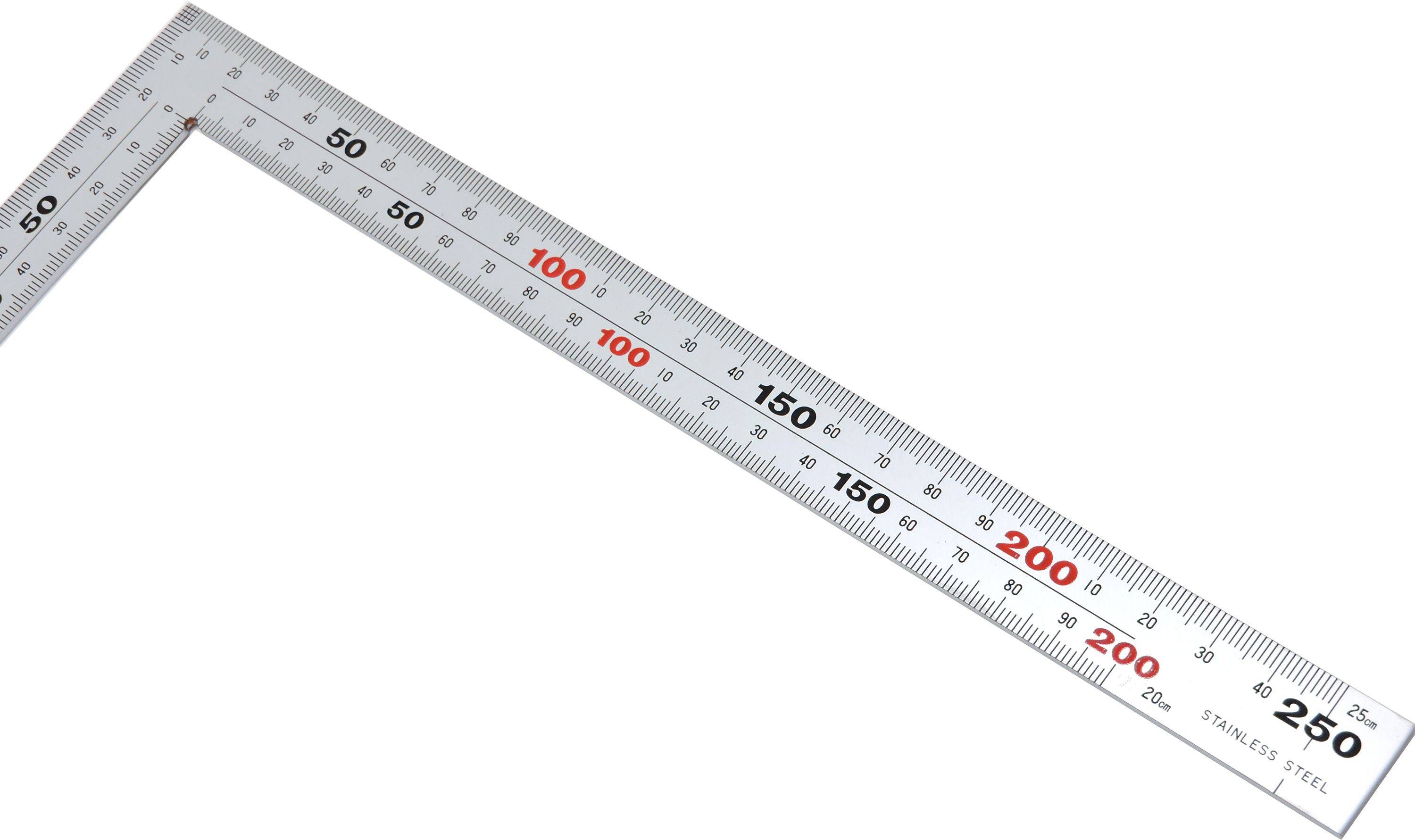 Shinwa 12561 Zimmermannswinkel 50x25cm - by FAMEX - Winkelmesser Schreinerwinkel Messwinkel, 8 Skalen (32589)