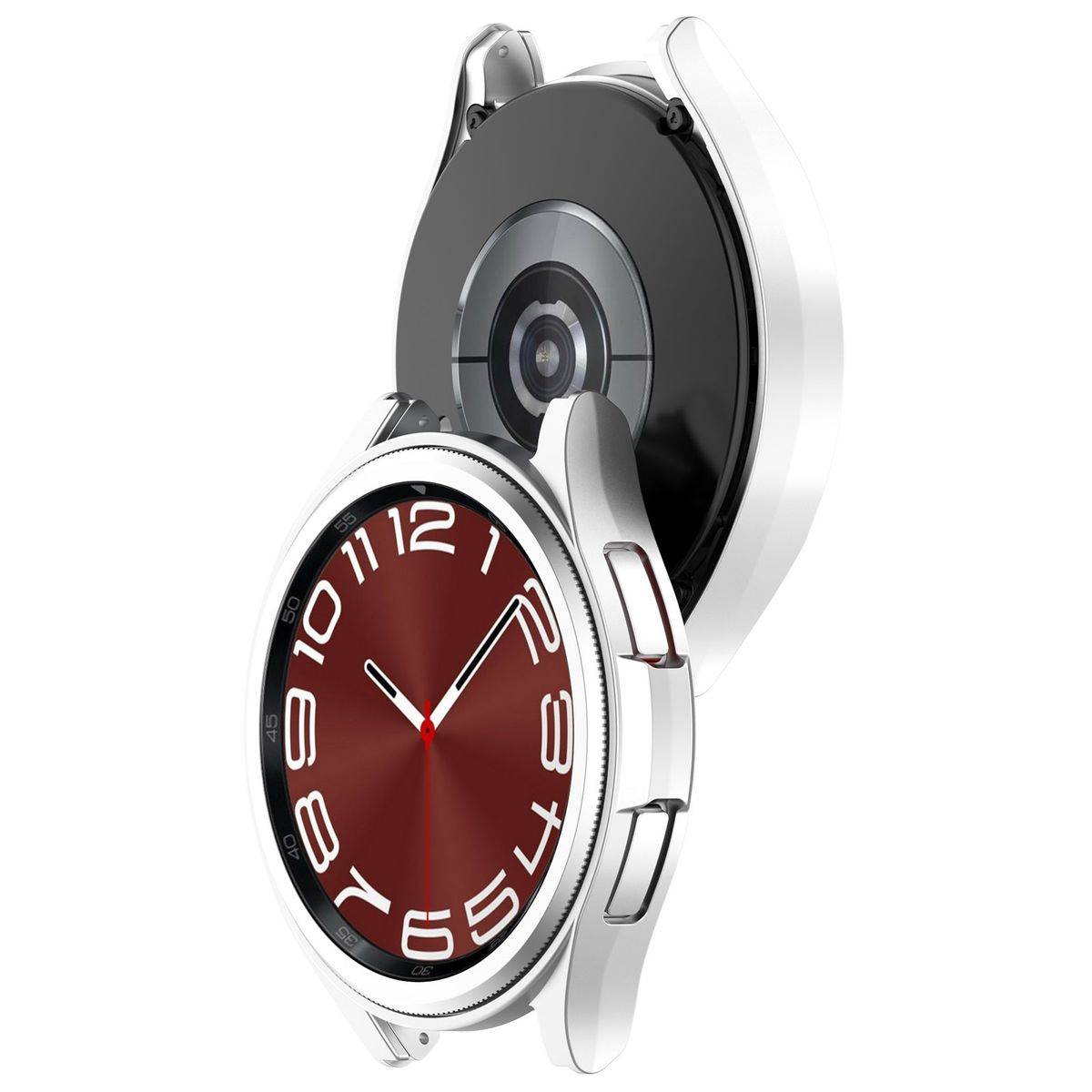 Für Samsung Galaxy Watch 6 Classic 43mm Smartwatch Schutzhülle Silber
