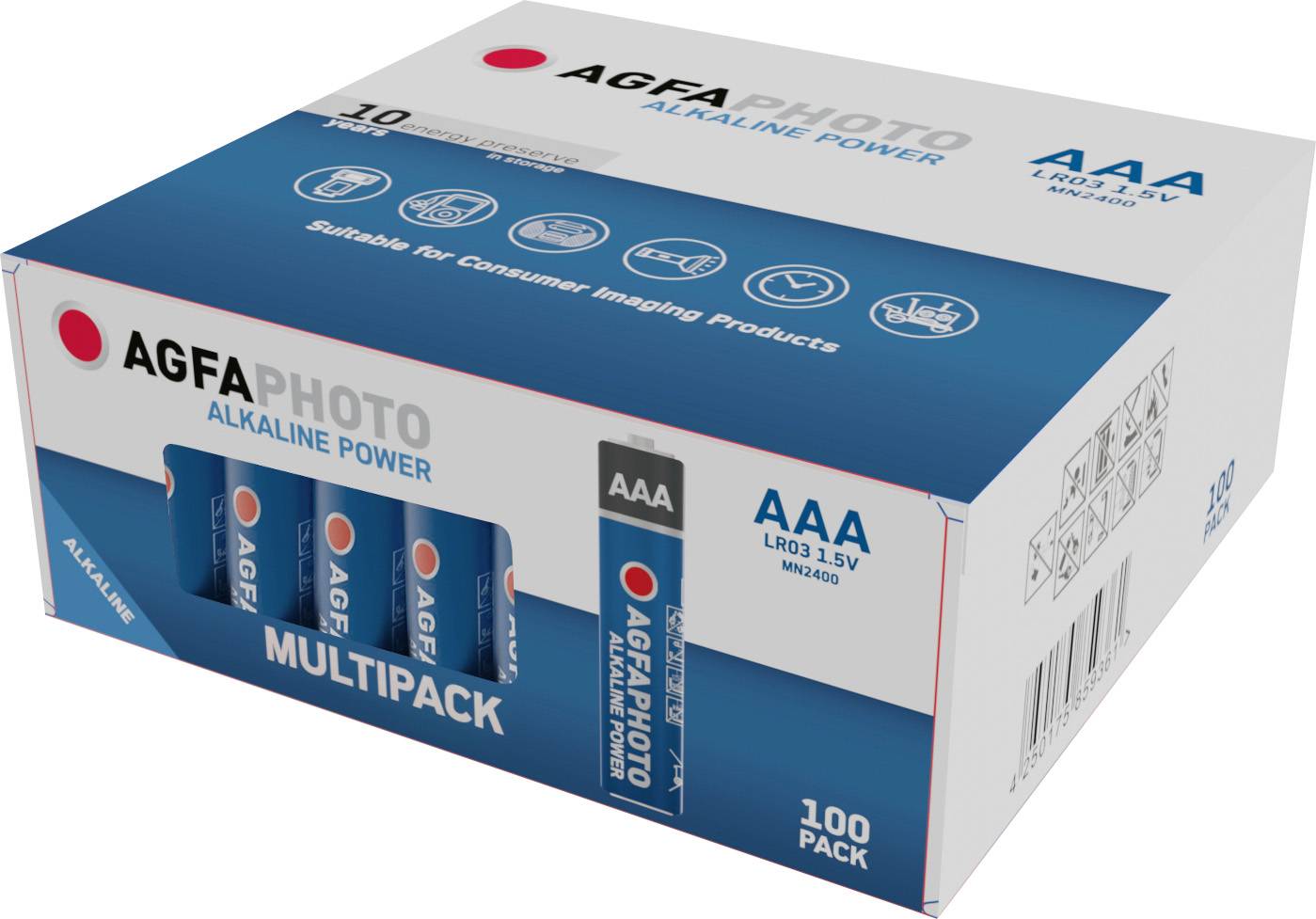 AGFAPHOTO Batterie Alkaline Micro AAA LR03 1.5V 100 Stück