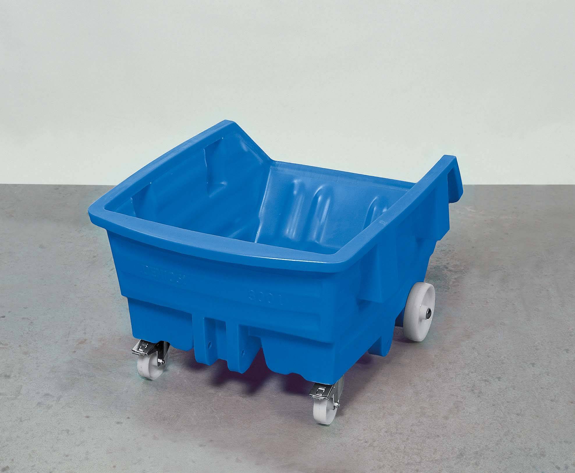 Kippwagen aus PE, Volumen 750L, Farbe Blau