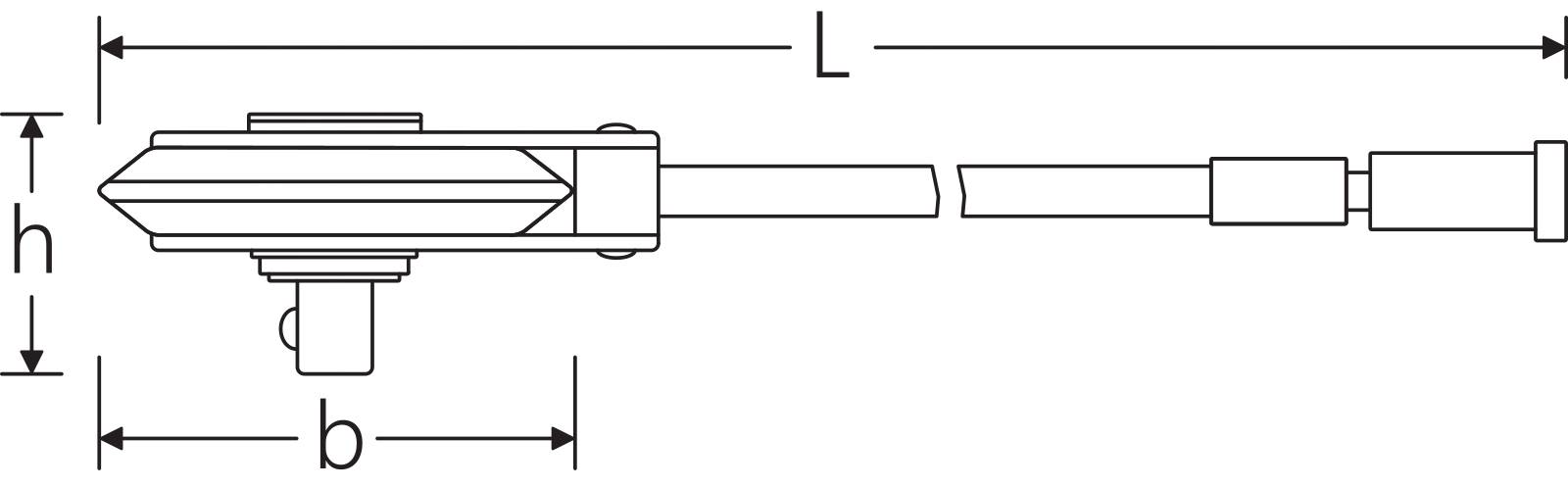 Winkelmessscheibe Nr. 7385N Innen-4kant 3/4" Außen-4kant 3/4" L.390mm