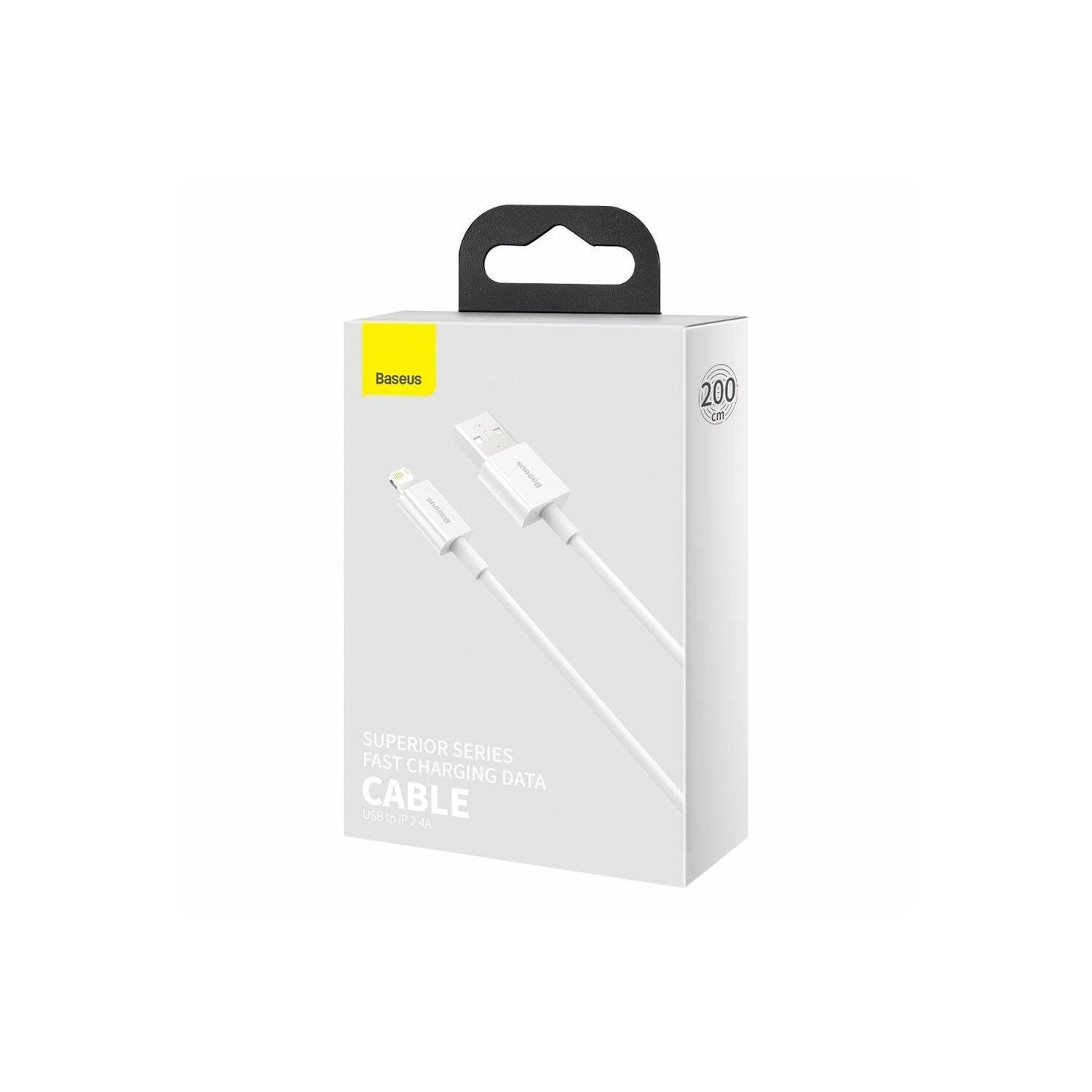 Baseus Superior Kabel USB - iPhone 2,4A 2 m Weiß (CALYS-C02)
