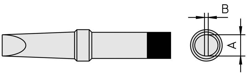 Lötspitze PT-B7 meißelförmig, 2,4 x 0,8 mm, 370 °C