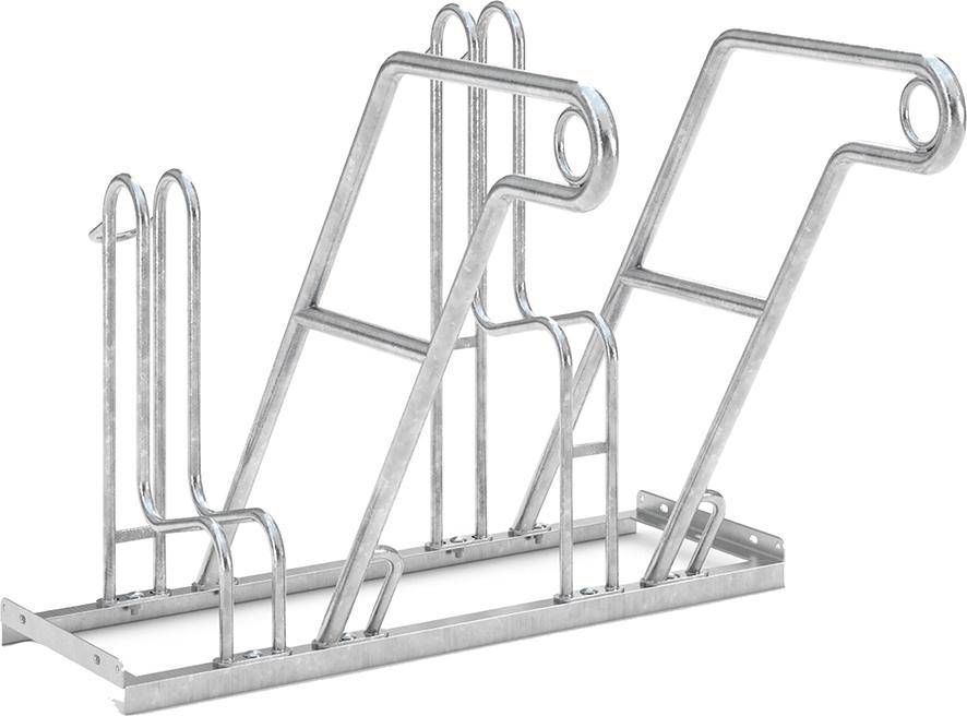 Fahrrad-Anlehnparker einseitig, verzinkt L 1000 mm, 2 Plätze Modell 4600 XBF