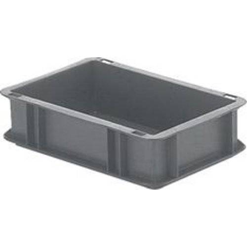 Transport-Stapelkasten B300xT200xH75 mm grau, geschlossen ohne Griffloch