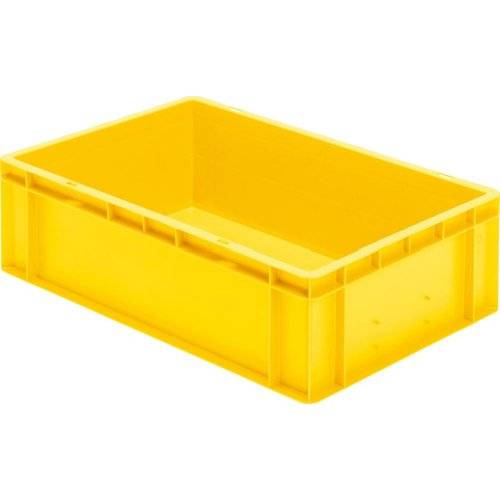 Transport-Stapelkasten B600xT400xH175 mm gelb, geschlossen ohne Griffloch