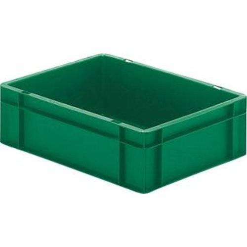 Transport-Stapelkasten B400xT300xH120 mm grün, geschlossen ohne Griffloch